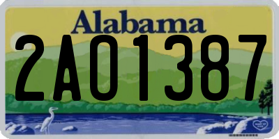 AL license plate 2AO1387