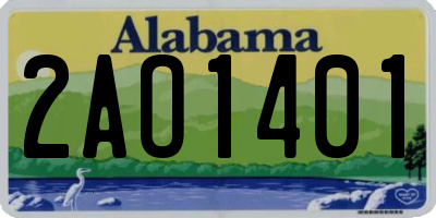 AL license plate 2AO1401