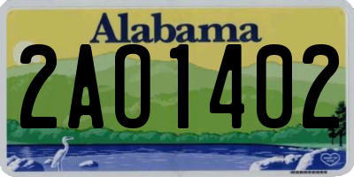 AL license plate 2AO1402
