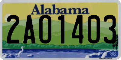 AL license plate 2AO1403