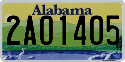 AL license plate 2AO1405
