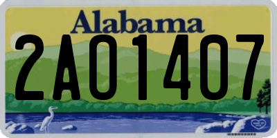 AL license plate 2AO1407