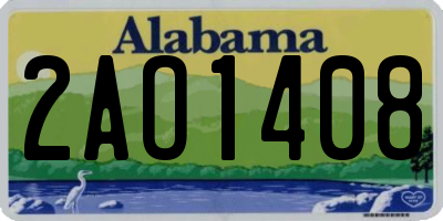 AL license plate 2AO1408