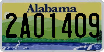 AL license plate 2AO1409