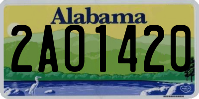 AL license plate 2AO1420