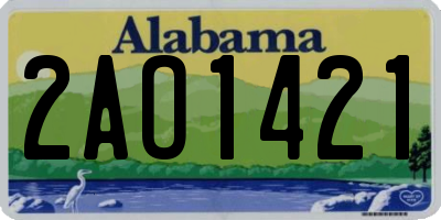 AL license plate 2AO1421