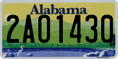 AL license plate 2AO1430