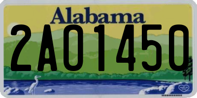 AL license plate 2AO1450
