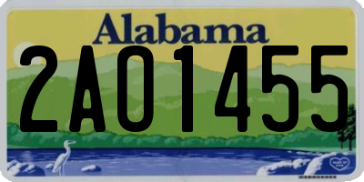 AL license plate 2AO1455