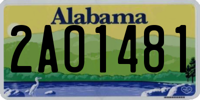 AL license plate 2AO1481