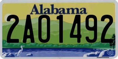 AL license plate 2AO1492