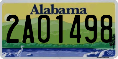 AL license plate 2AO1498
