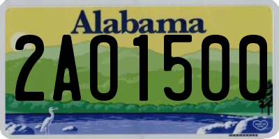 AL license plate 2AO1500