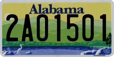 AL license plate 2AO1501