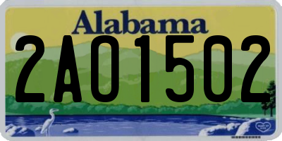 AL license plate 2AO1502