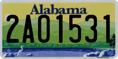 AL license plate 2AO1531