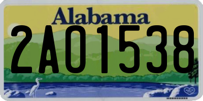 AL license plate 2AO1538