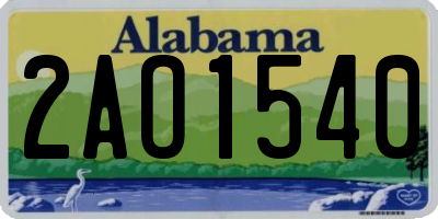 AL license plate 2AO1540