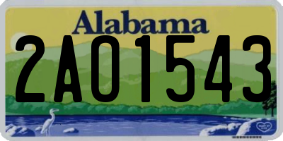 AL license plate 2AO1543