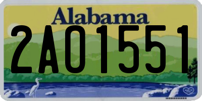 AL license plate 2AO1551