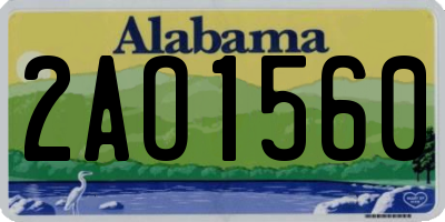AL license plate 2AO1560