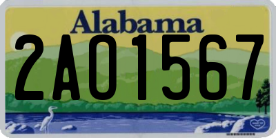 AL license plate 2AO1567