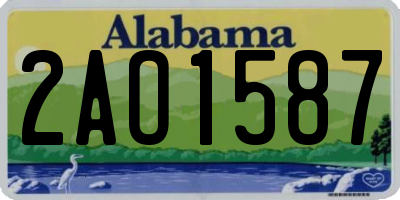 AL license plate 2AO1587
