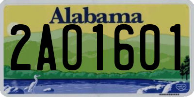AL license plate 2AO1601
