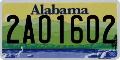 AL license plate 2AO1602