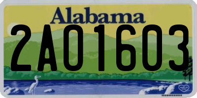 AL license plate 2AO1603