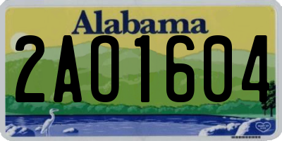 AL license plate 2AO1604