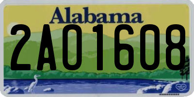 AL license plate 2AO1608
