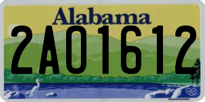 AL license plate 2AO1612