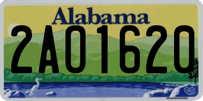 AL license plate 2AO1620