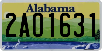 AL license plate 2AO1631