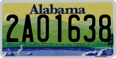 AL license plate 2AO1638