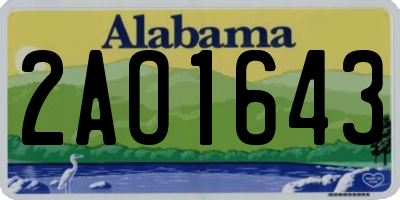 AL license plate 2AO1643