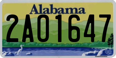 AL license plate 2AO1647