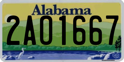 AL license plate 2AO1667