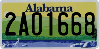 AL license plate 2AO1668