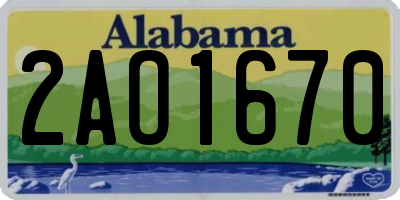 AL license plate 2AO1670
