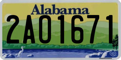 AL license plate 2AO1671