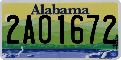AL license plate 2AO1672