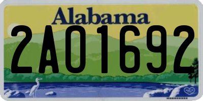 AL license plate 2AO1692
