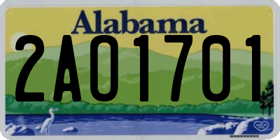 AL license plate 2AO1701