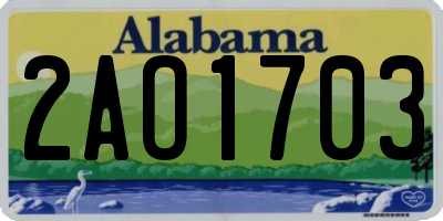 AL license plate 2AO1703