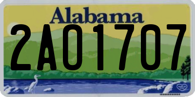 AL license plate 2AO1707