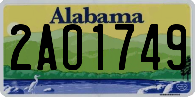 AL license plate 2AO1749