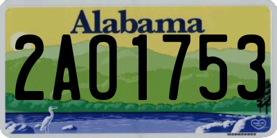 AL license plate 2AO1753