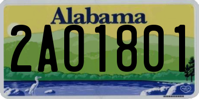 AL license plate 2AO1801